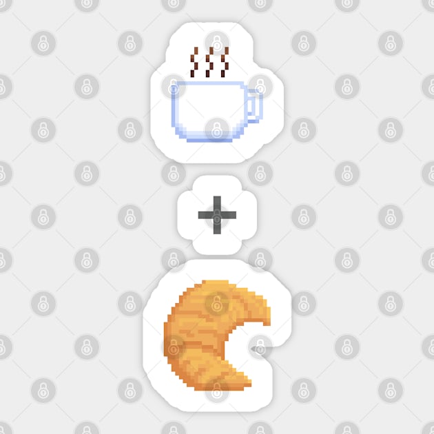 Art Pixel - Coffee and Croissant Collection Sticker by SnowPixelArtStore